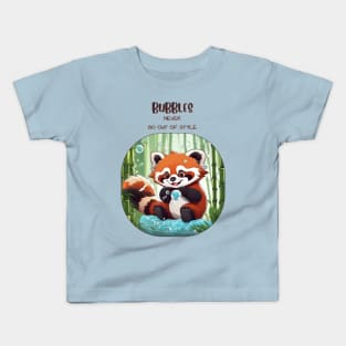 Red Panda Playing- Bubbles Never Go Out of Style Kids T-Shirt